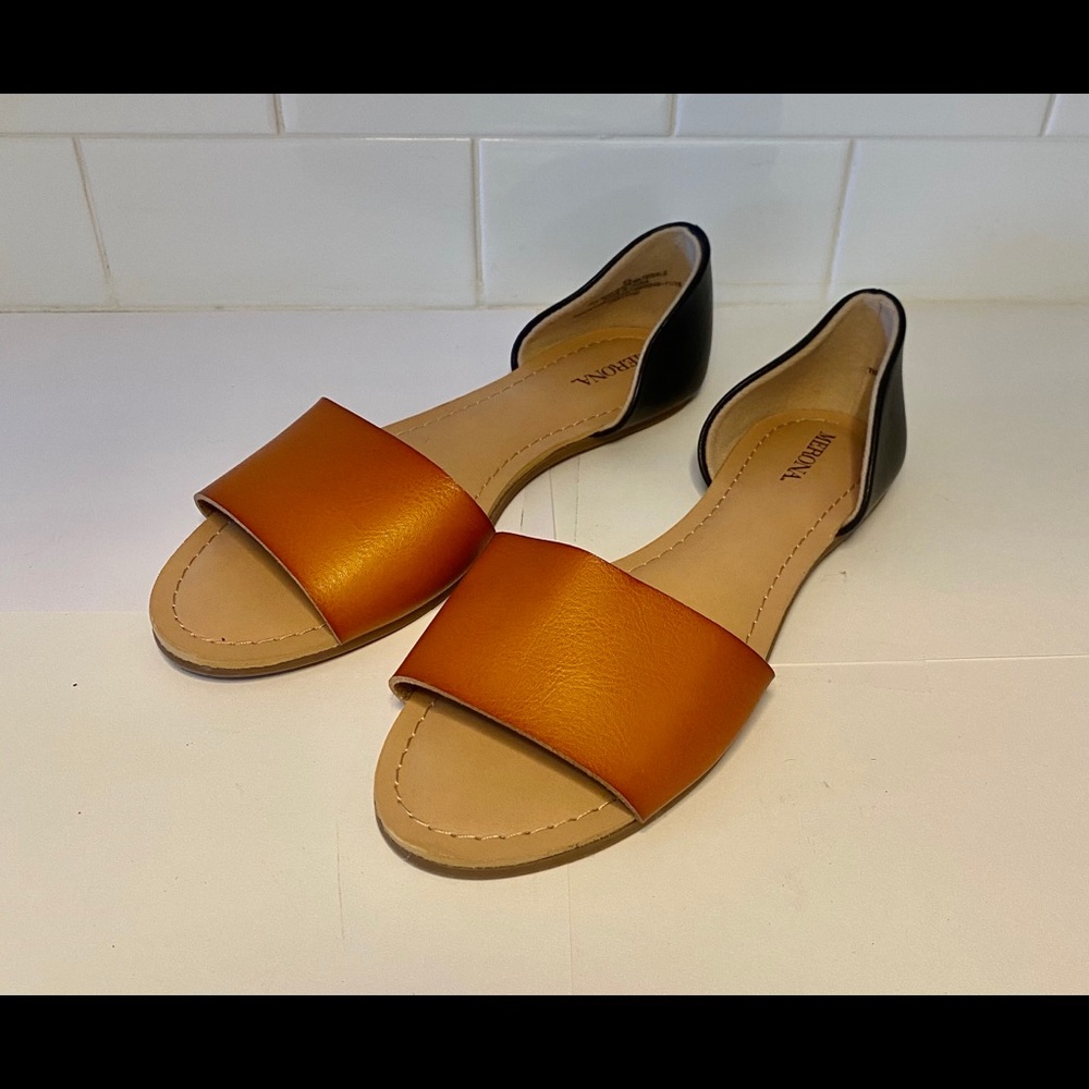 Merona size 6.5 brown/black sandals